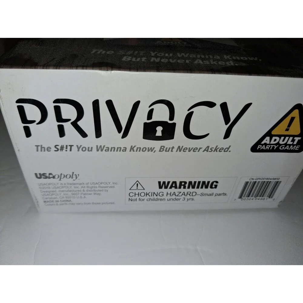 Privacy Adult Party Game Complete USAopoly 2018 Ages 18+ Funny Game Night